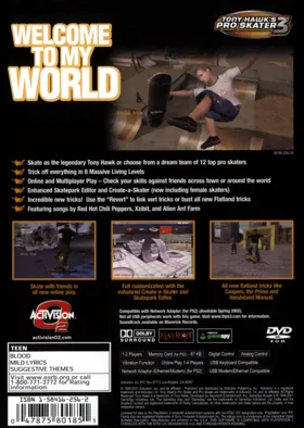 Tony Hawk's Pro Skater 3 box cover back